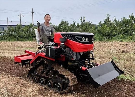 Motor diesel de 35 caballos de fuerza Mini Tractor Crawler Caminante Paddy Rubber Tractor Crawler Con Tiller