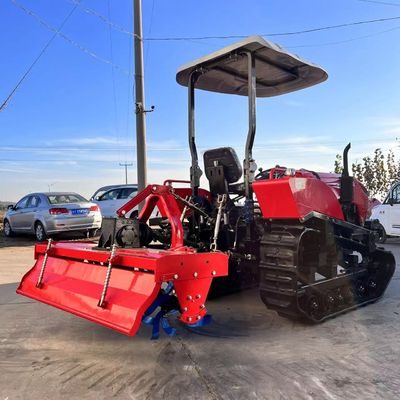 50hp pequeño cultivador rotativo Mini Crawler cortador de césped para huerto cultivador de tala rotativo